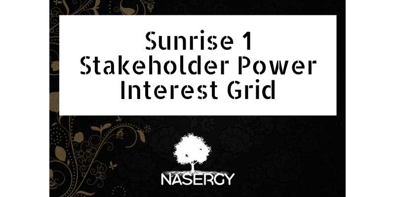 Sunrise 1 Stakeholder Power Interest Grid